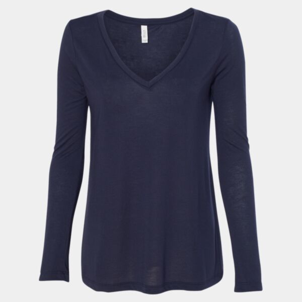 Women's Flowy Long Sleeve V-Neck Tee Thumbnail