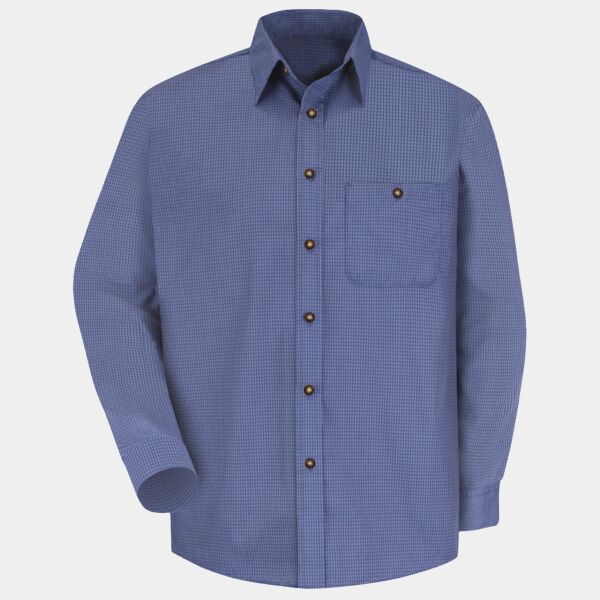 Men's Mini-Plaid Uniform Long Sleeve Shirt Thumbnail