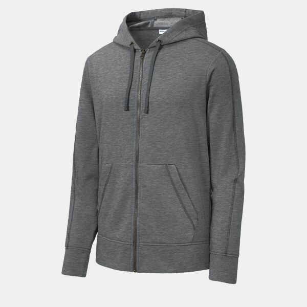 PosiCharge ® Tri Blend Wicking Fleece Full Zip Hooded Jacket Thumbnail
